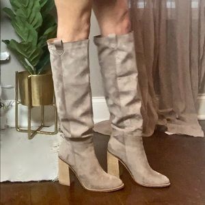 Saints Slouch Boots - Taupe